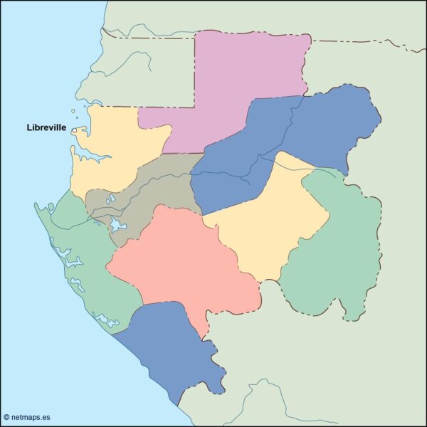 gabon vector mapa