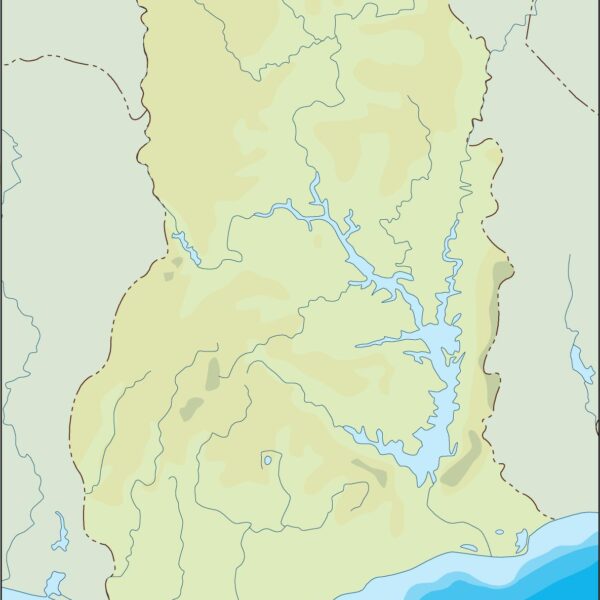 ghana illustrator mapa físico digital