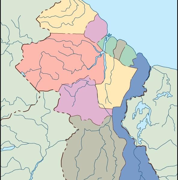 guyana mapa mudo vectorial