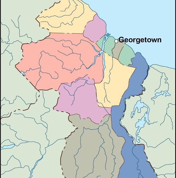 guyana vector mapa