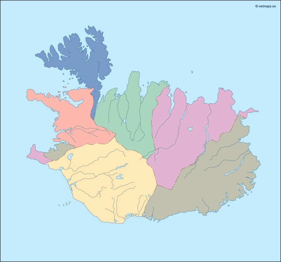 Islandia mapa mudo vectorial