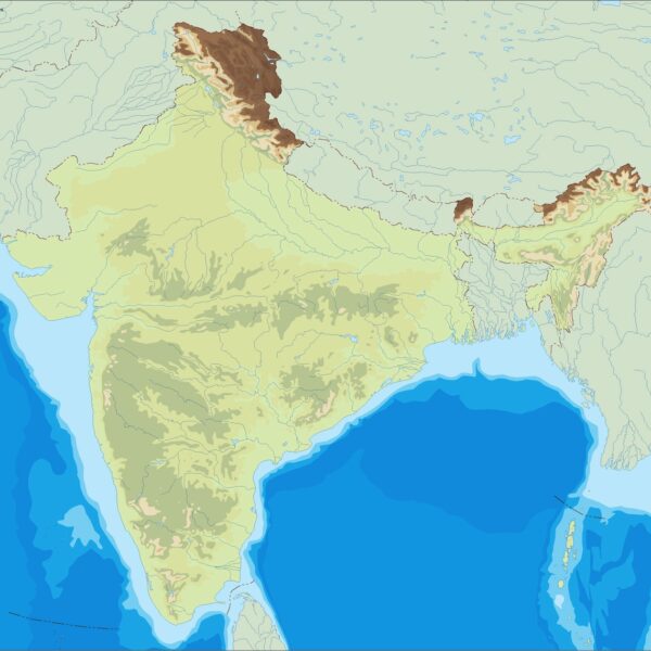 india illustrator mapa físico digital