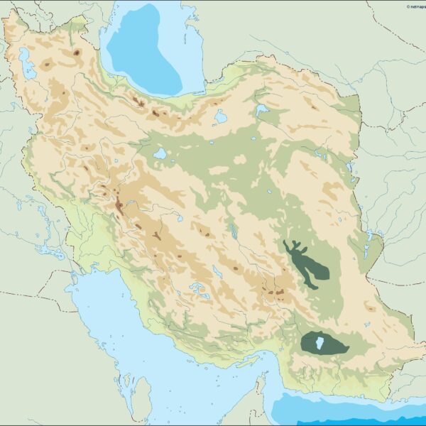 iran illustrator mapa físico digital