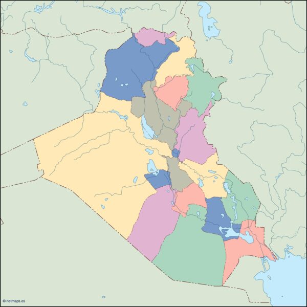 iraq mapa mudo vectorial
