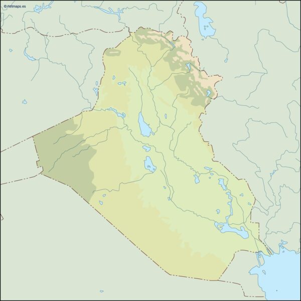 iraq illustrator mapa físico digital