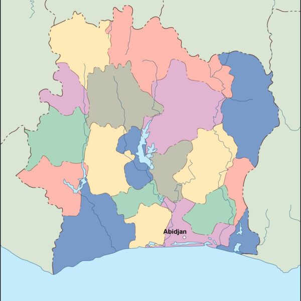ivory coast vector mapa