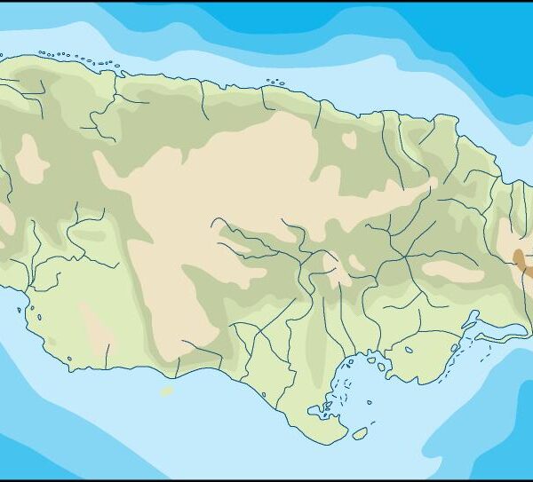 jamaica illustrator mapa físico digital