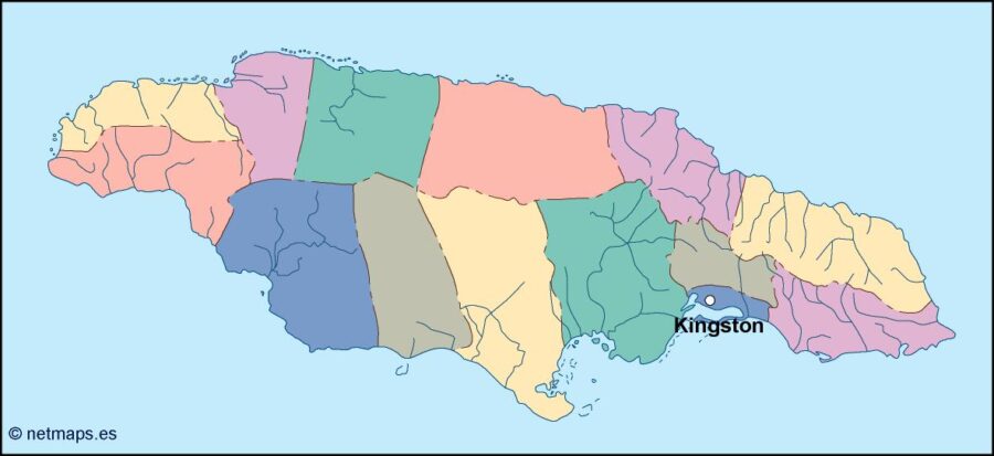 jamaica vector mapa
