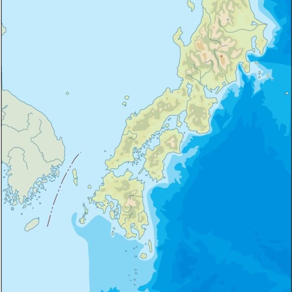 Japón illustrator mapa físico digital