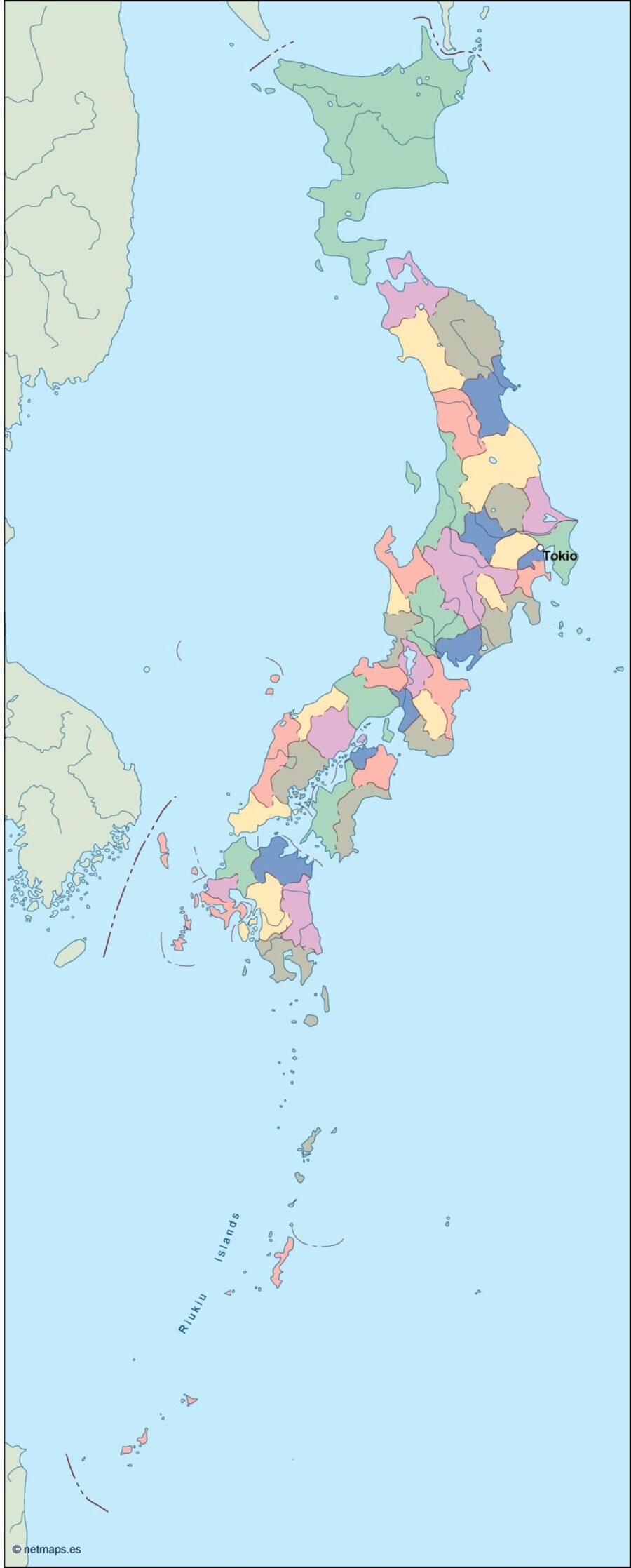 Japón vector mapa