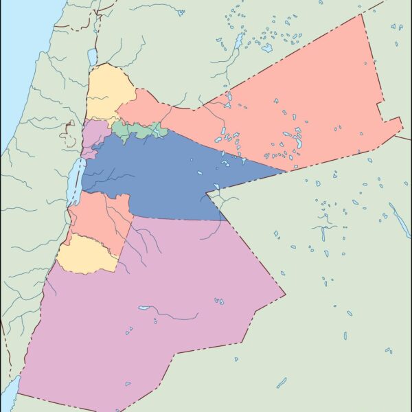 Jordania mapa mudo vectorial