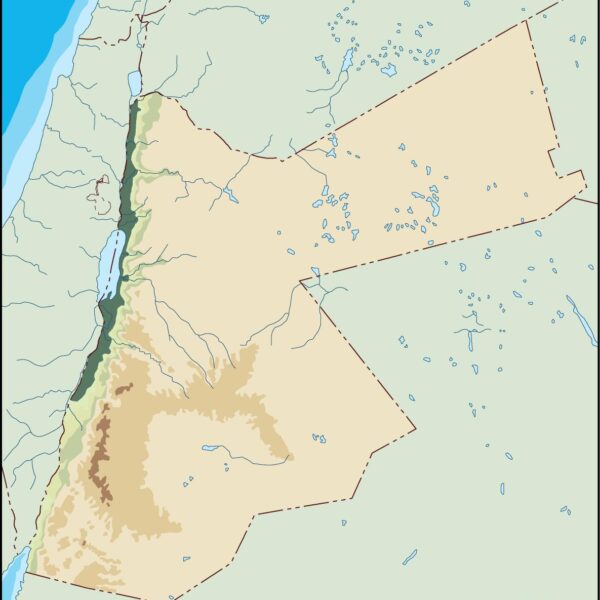 Jordania illustrator mapa físico digital