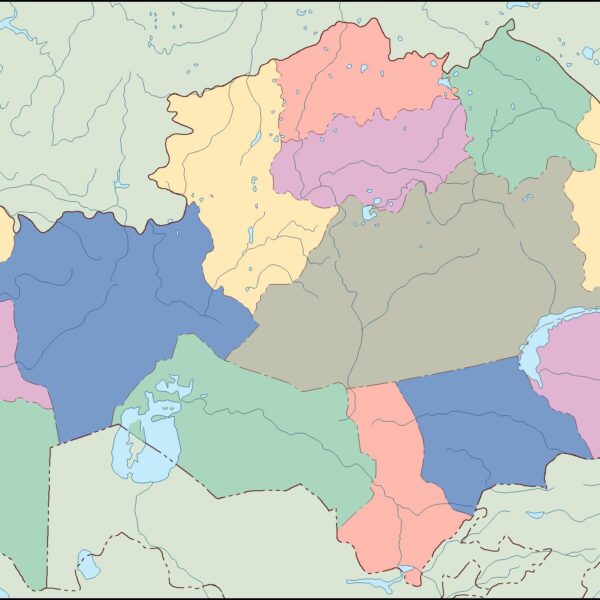 kazajstan mapa mudo vectorial