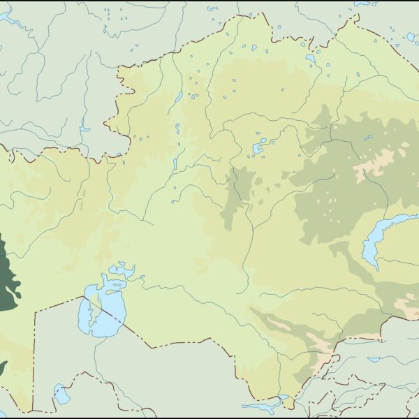 kazajstan illustrator mapa físico digital
