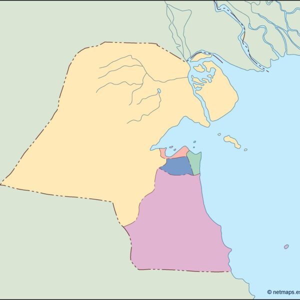 kuwait mapa mudo vectorial | Mapas vectoriales de España y del mundo