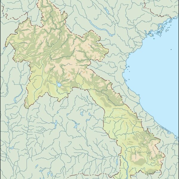 laos illustrator mapa físico digital
