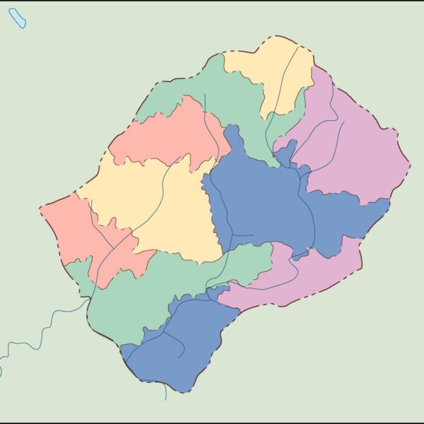 lesotho mapa mudo vectorial