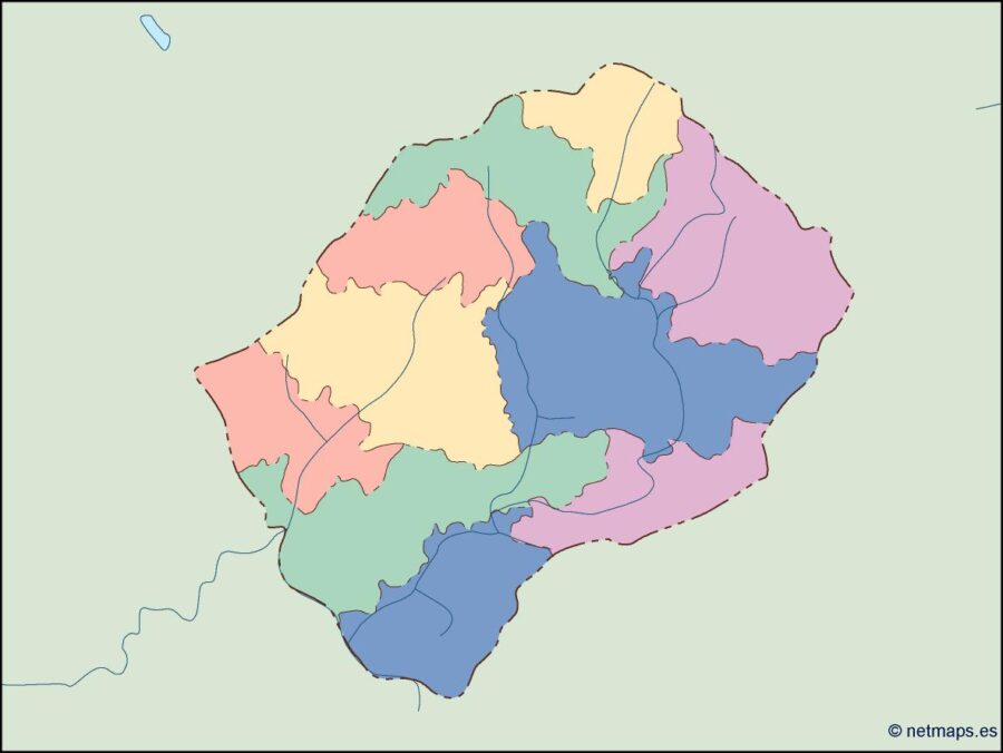 lesotho mapa mudo vectorial
