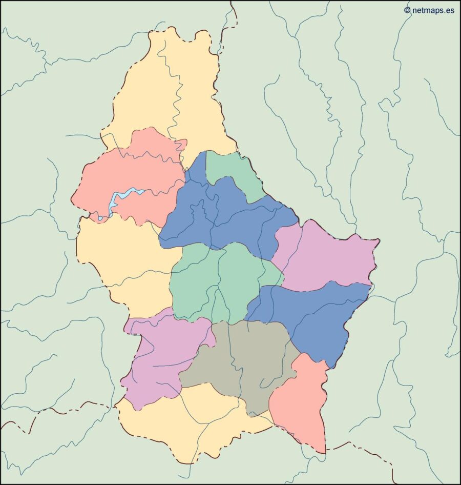 luxembourg mapa mudo vectorial