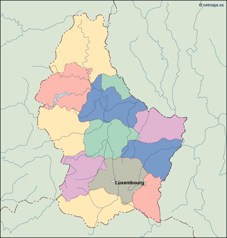 luxembourg vector mapa