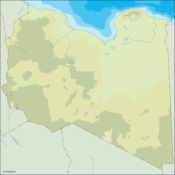 libya illustrator mapa físico digital