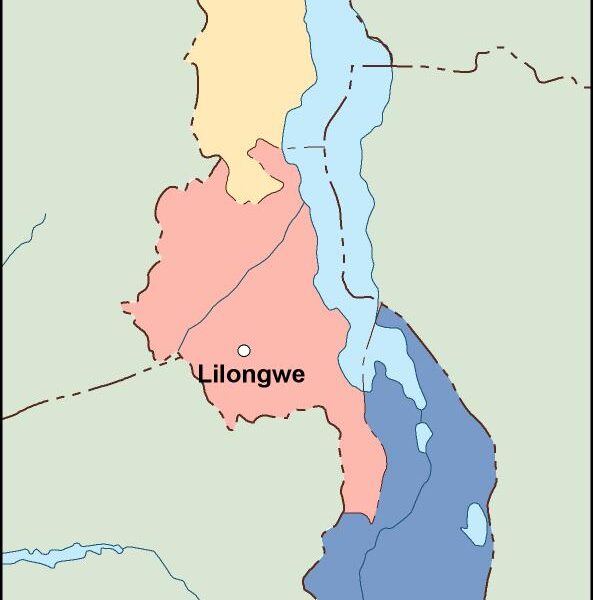 malawi vector mapa