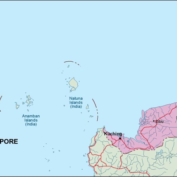 malaysia mapa politico vectorial digital