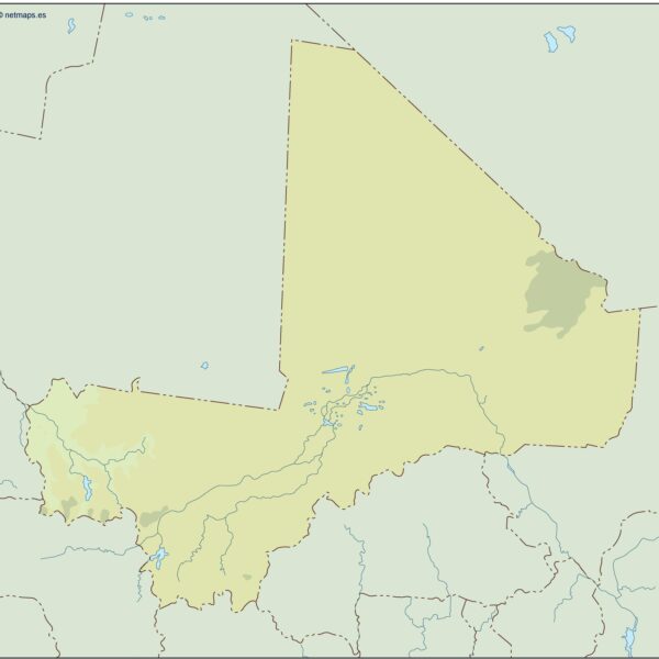 mali illustrator mapa físico digital