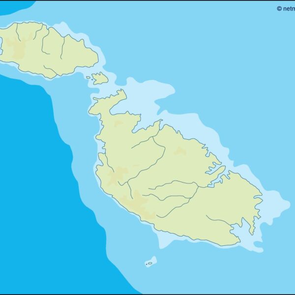 malta illustrator mapa físico digital
