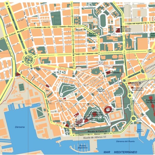 mapa cartagena vectorial en Illustrator