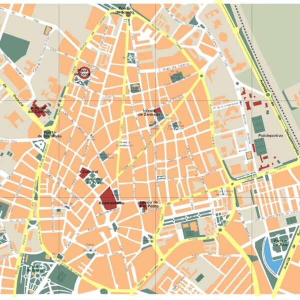 mapa ciudad real vectorial en Illustrator