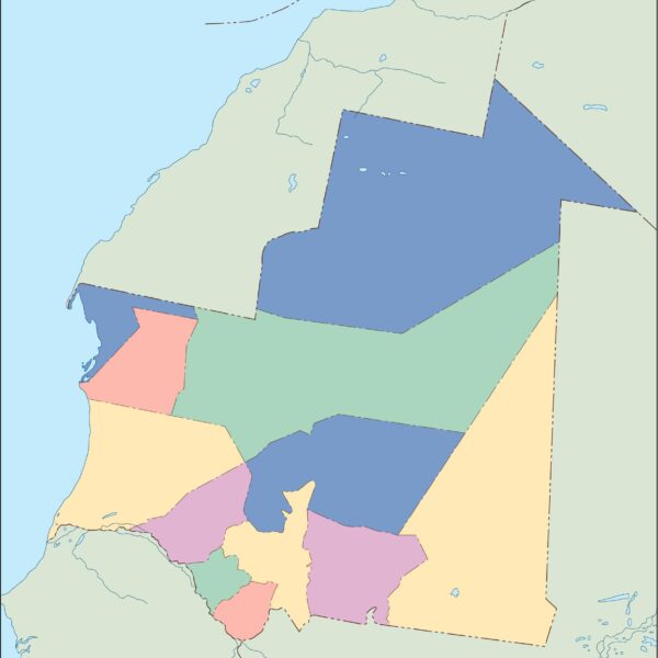mauritania mapa mudo vectorial