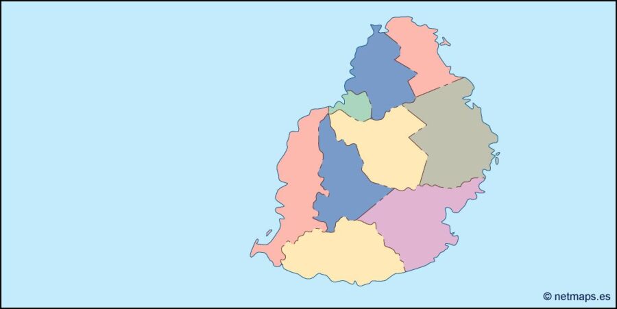 mauritius mapa mudo vectorial