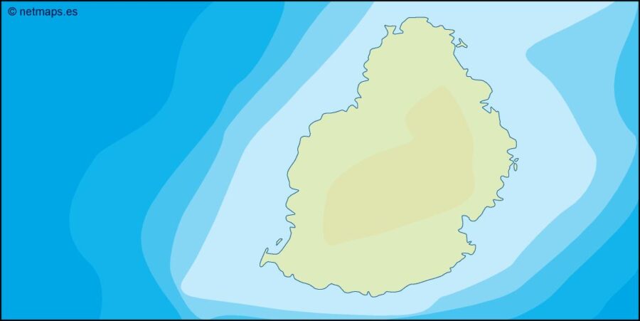 mauritius illustrator mapa físico digital