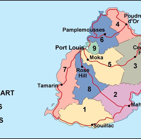 mauritius mapa politico vectorial digital