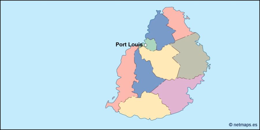 mauritius vector mapa