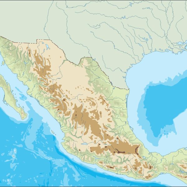 mexico illustrator mapa físico digital