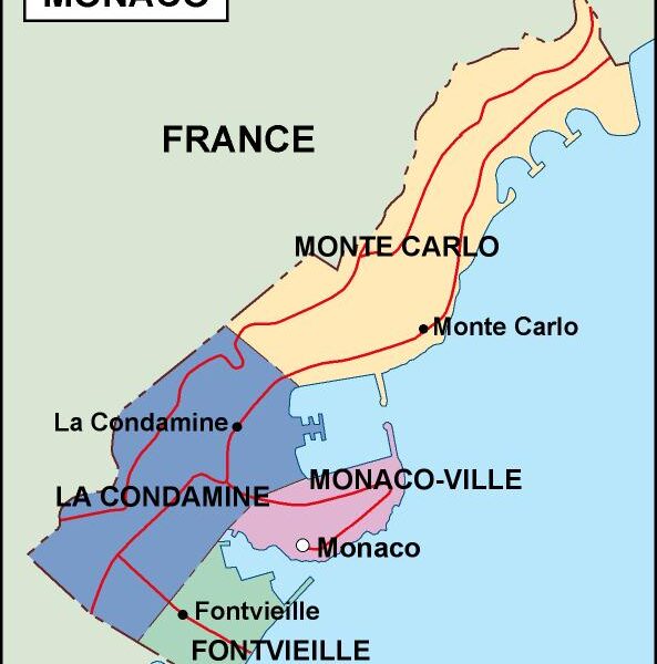 monaco mapa politico vectorial digital