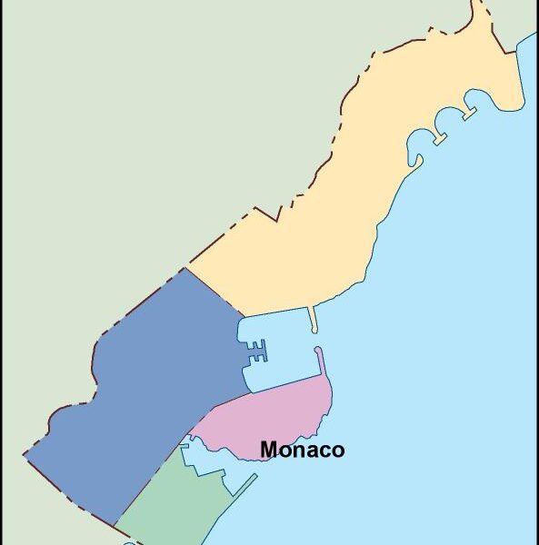 monaco vector mapa