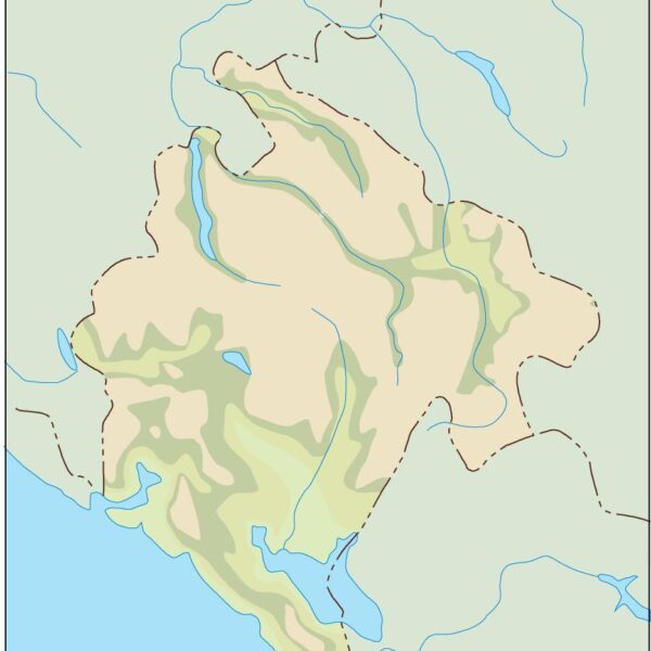 montenegro illustrator mapa físico digital