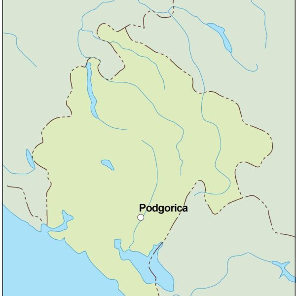 montenegro vector mapa