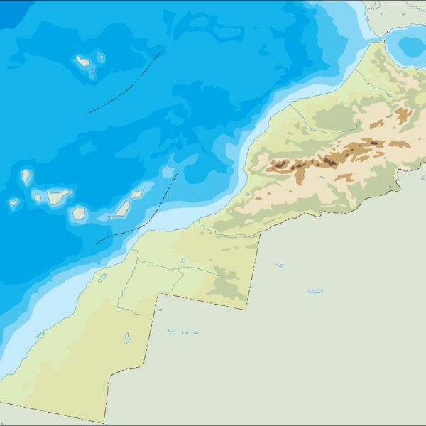 morocco illustrator mapa físico digital