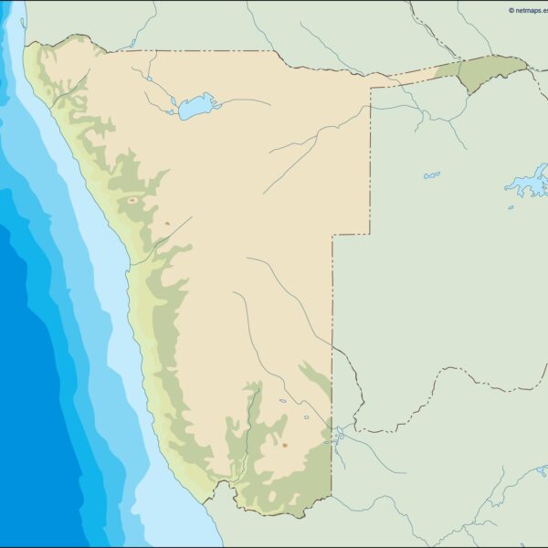 namibia illustrator mapa físico digital