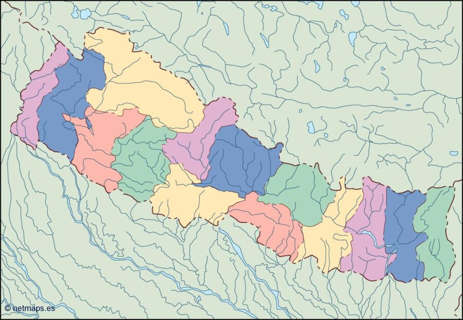 nepal mapa mudo vectorial