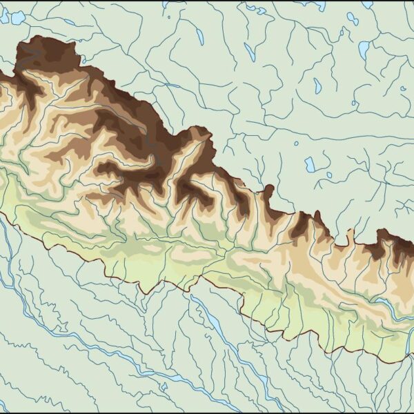 nepal illustrator mapa físico digital