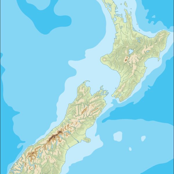 new zealand illustrator mapa físico digital