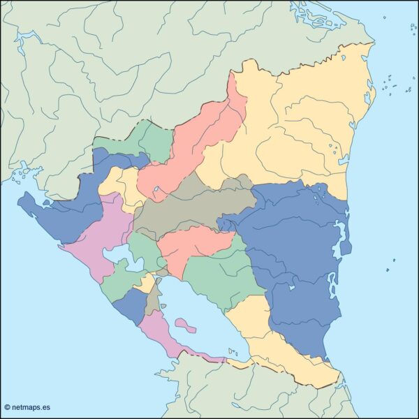 nicaragua mapa mudo vectorial