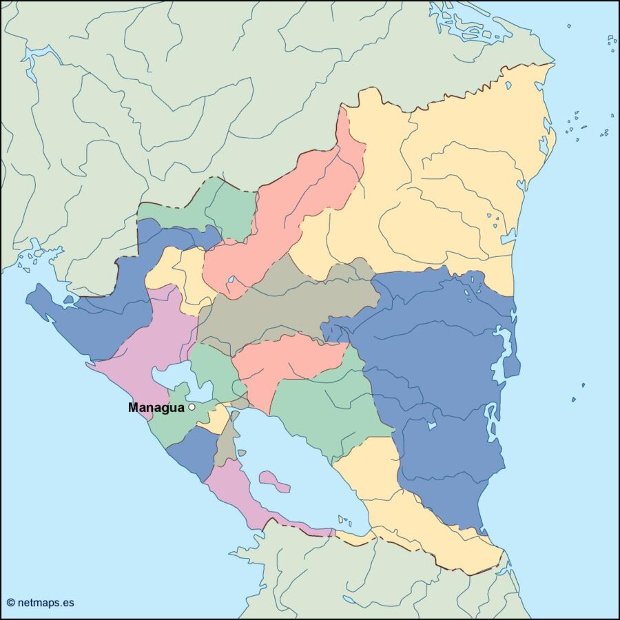 nicaragua vector mapa