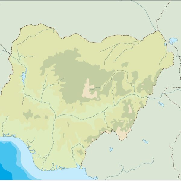 nigeria illustrator mapa físico digital