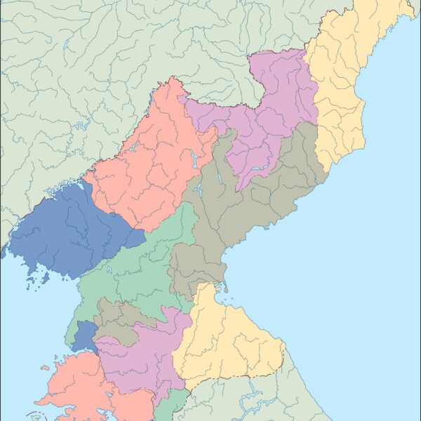 Corea del Norte mapa mudo vectorial